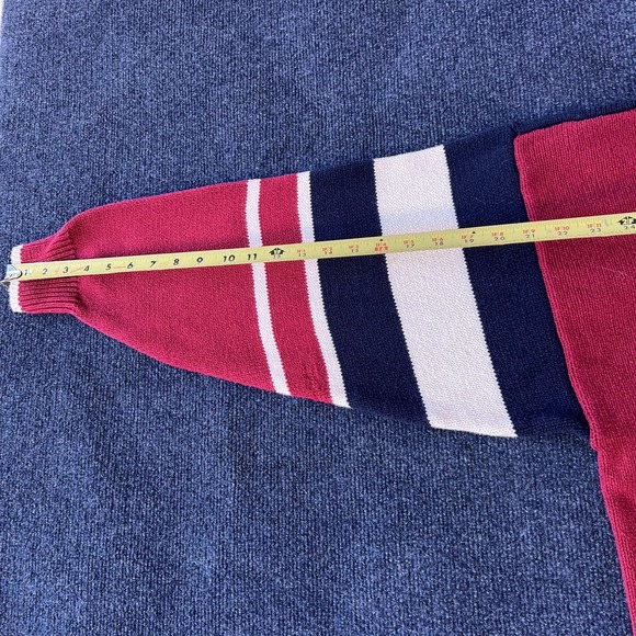 Vintage Cotton Traders Sweater Mens Extra Large Red Blue White Stars Striped 90s - Picture 7 of 7